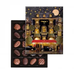 Black Gift box 20 assorted chocolates Paris - Christmas Design - 200g