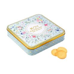 Biscuits sablés assortiment nature, pépites de caramel, de citron et tout chocolat - coffret métal Bouquet Sauvage 400g