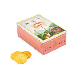 Biscuits sablés aux pépites de framboises et aux pépites de caramel - Boite métal "La jeune fille et le renard" - 250g