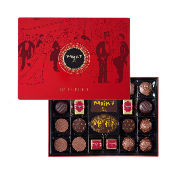 Maxims De Paris Boîte assortiment 22 Chocolats rouge 1 Maxims De Paris Boîte assortiment 22 Chocolats rouge