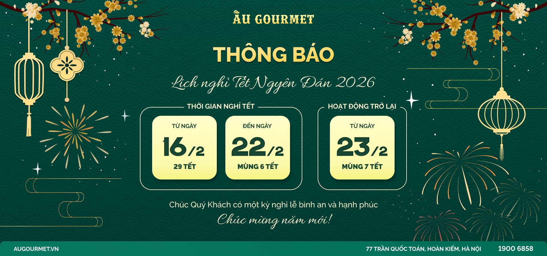 augourmet thong bao lich nghi tet 26