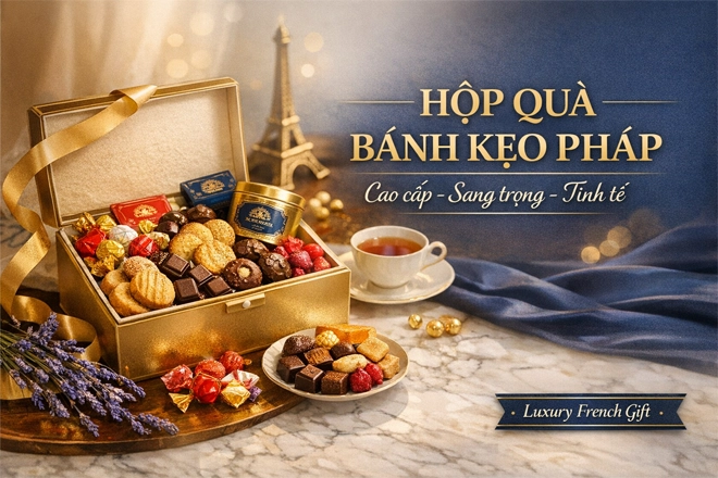 Hộp quà bánh kẹo Pháp cao cấp