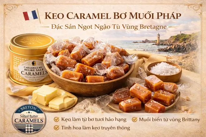 Kẹo Caramel Bơ Muối Pháp – Đặc Sản Ngọt Ngào Từ Vùng Bretagne 1 Kẹo Caramel Bơ Muối Pháp Nhập Khẩu Cao Cấp