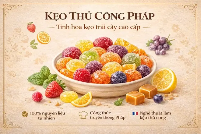 Kẹo Thủ Công Pháp – Nghệ Thuật Làm Kẹo Truyền Thống Của Châu Âu 1 Kẹo Thủ Công Pháp – Tinh Hoa Kẹo Trái Cây Cao Cấp