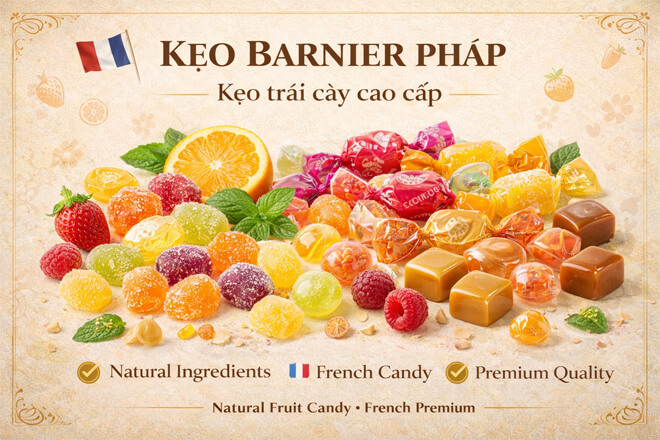 Kẹo trái cây barnier pháp cao cấp
